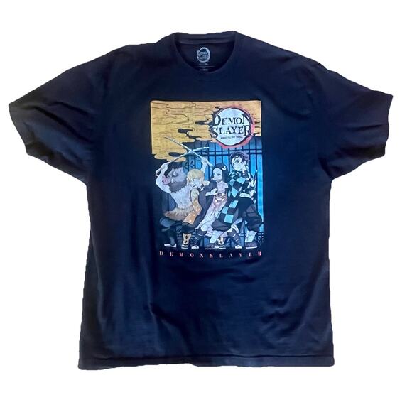 Demon Slayer Kimetsu No Yaiba XXL Black Anime Animation Short Sleeve T Shirt Men - Picture 1 of 6